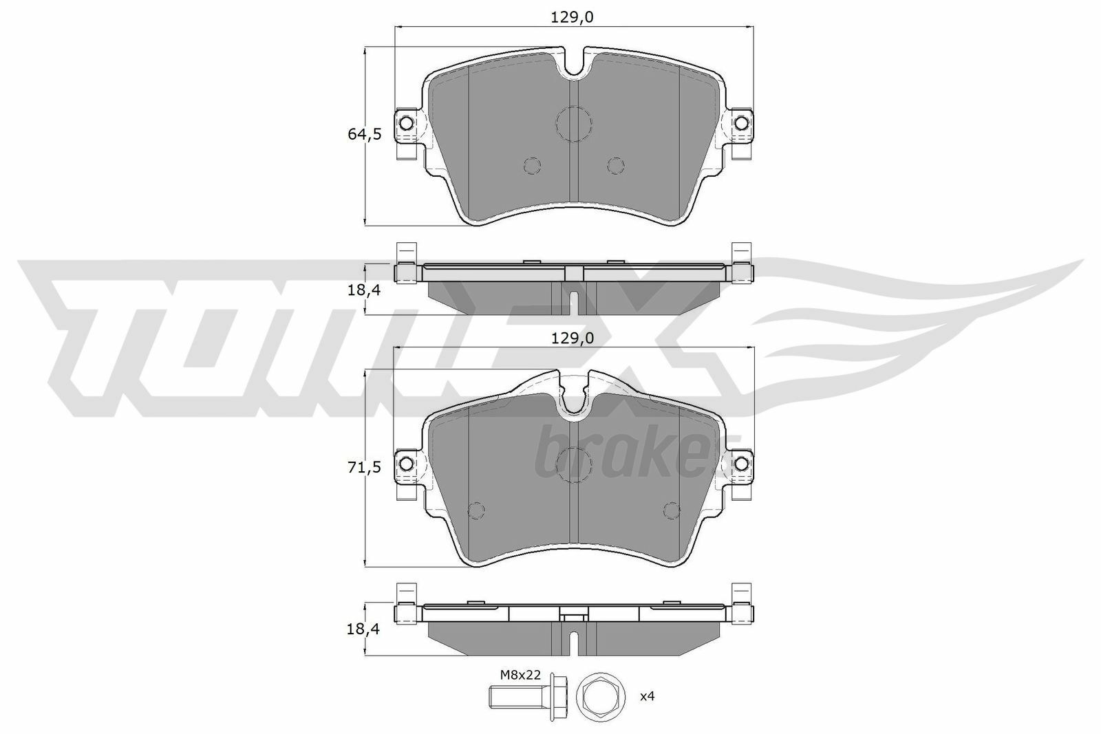 Sada brzdových platničiek kotúčovej brzdy TOMEX Brakes